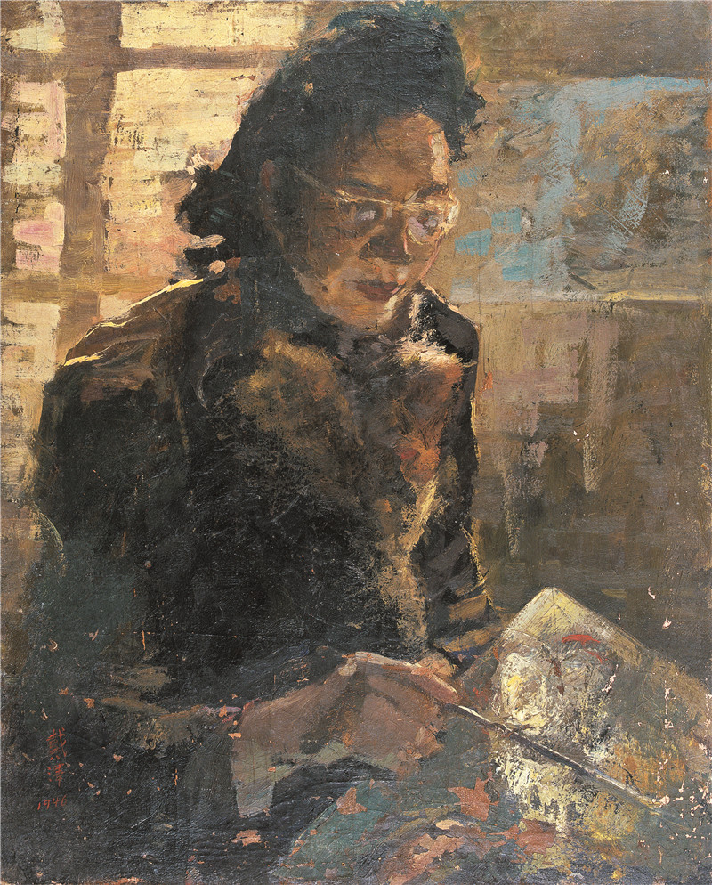 北平艺专女画家张兰龄  布面油画  53x65cm  1946  艺术家自藏.jpg