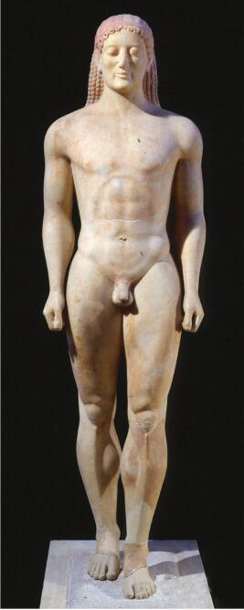 脸上出现微笑的希腊雕塑 公元前530年.jpg