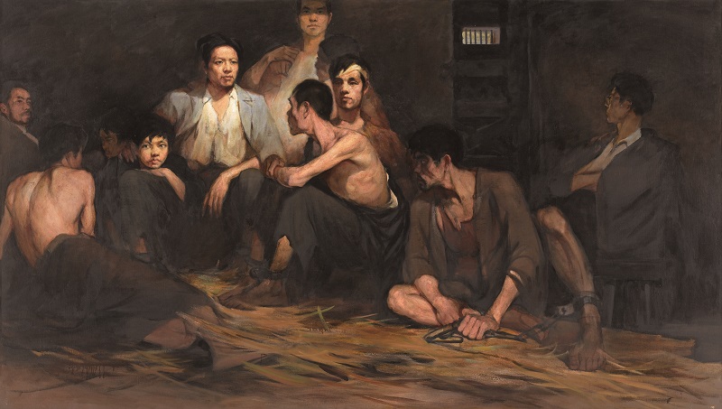 1961 林岗 狱中 油画 160x282cm 1961 中国国家博物馆藏.jpg