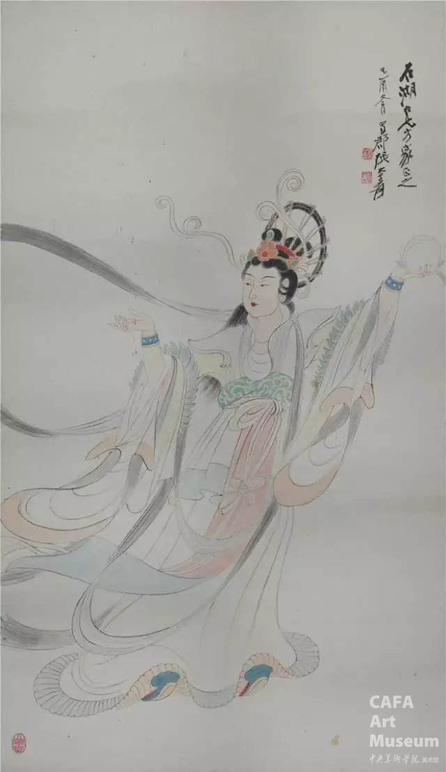 张大千 《神女图》 中国画 115cm×66cm 1945年